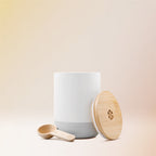 Refillable Ceramic Canister with Bamboo Lid